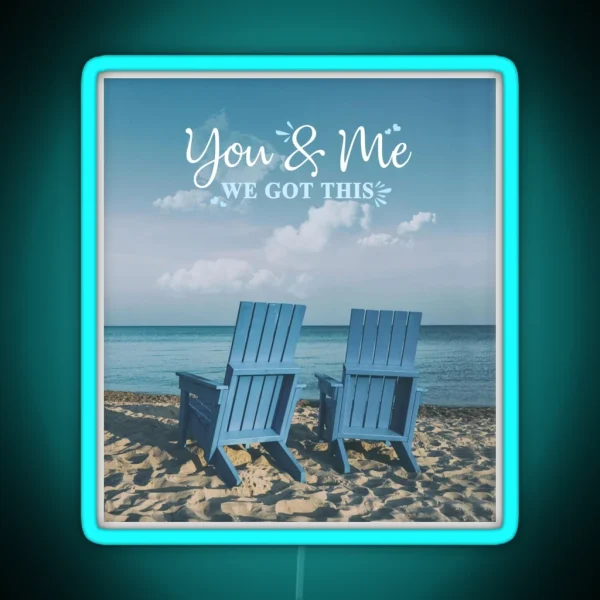 Valentine To My Husband Sea You And Me Couple RGB Neon Sign