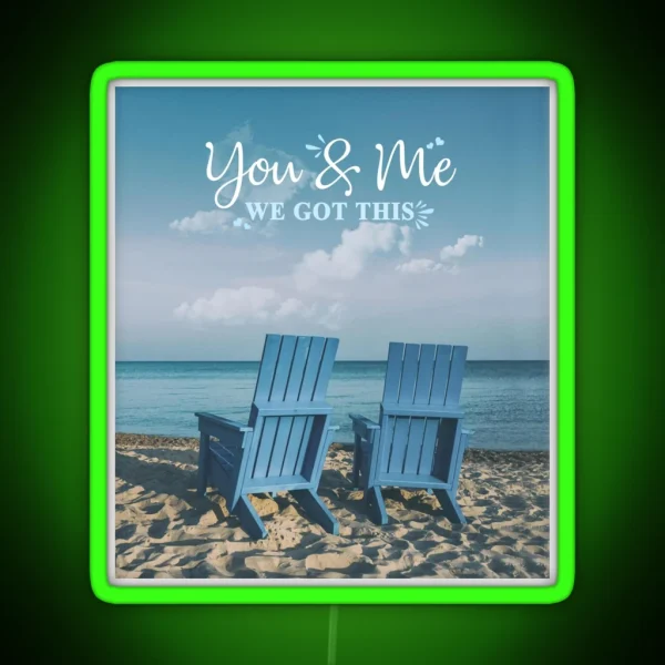 Valentine To My Husband Sea You And Me Couple RGB Neon Sign