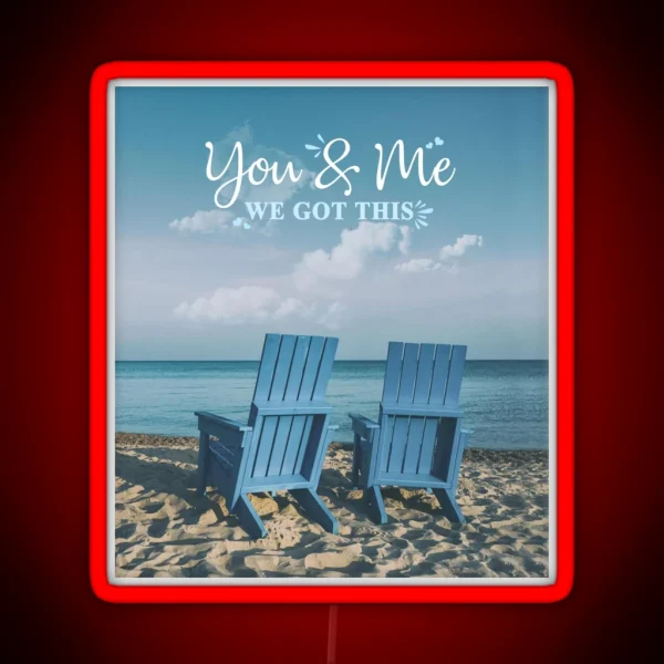 Valentine To My Husband Sea You And Me Couple RGB Neon Sign