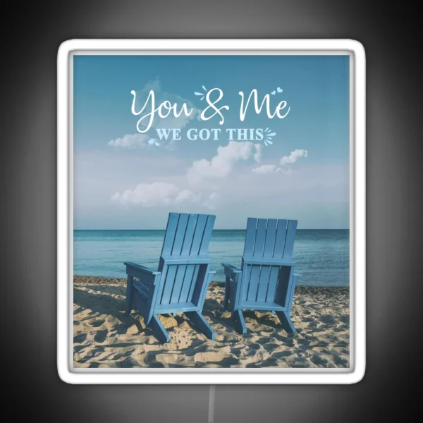 Valentine To My Husband Sea You And Me Couple RGB Neon Sign