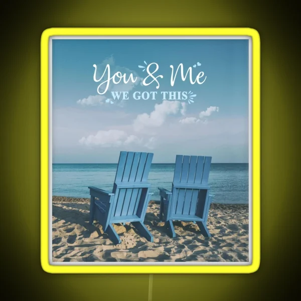 Valentine To My Husband Sea You And Me Couple RGB Neon Sign