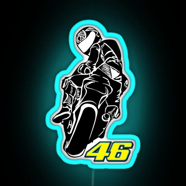 Valentino Rossi Look Back RGB Neon Sign