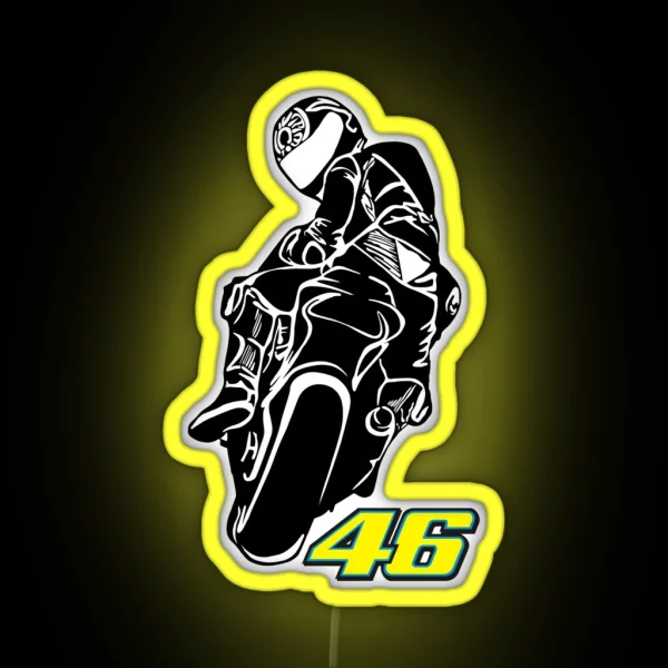 Valentino Rossi Look Back RGB Neon Sign