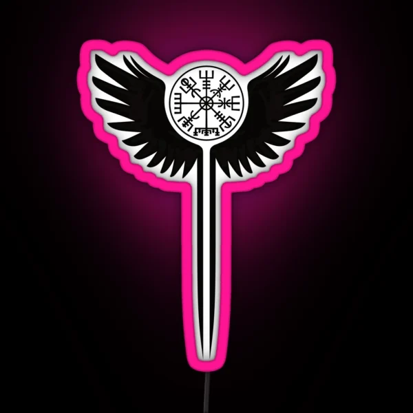 Valkyrie Wings And Vegvisir RGB Neon Sign