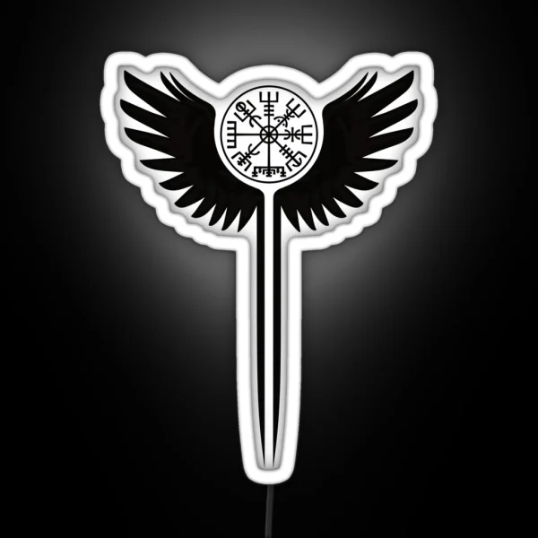 Valkyrie Wings And Vegvisir RGB Neon Sign