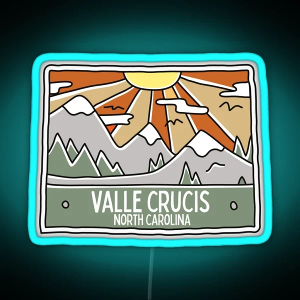 Valle Crucis North Carolina NC Mountain RGB Neon Sign