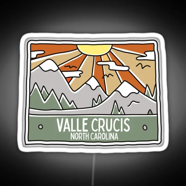 Valle Crucis North Carolina NC Mountain RGB Neon Sign
