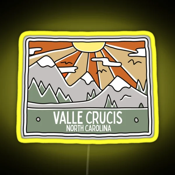 Valle Crucis North Carolina NC Mountain RGB Neon Sign