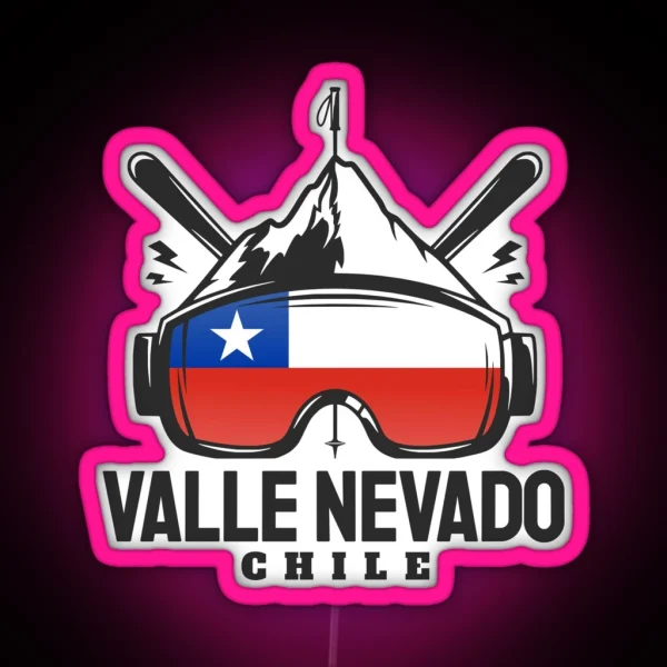 Valle Nevado Chile Ski Resort Skiing Souvenir RGB Neon Sign