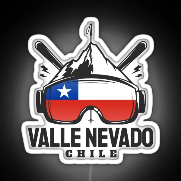 Valle Nevado Chile Ski Resort Skiing Souvenir RGB Neon Sign