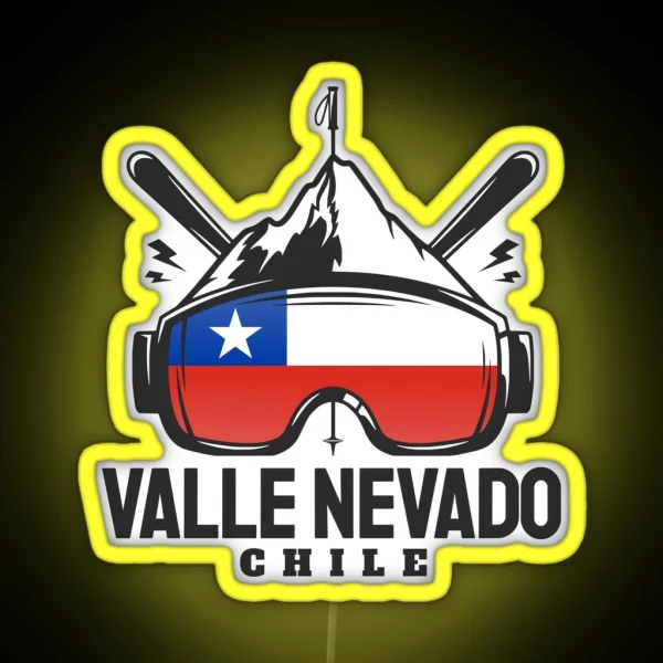 Valle Nevado Chile Ski Resort Skiing Souvenir RGB Neon Sign
