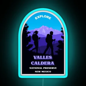 Valles Caldera National Preserve New Mexico Explore Hiking RGB Neon Sign