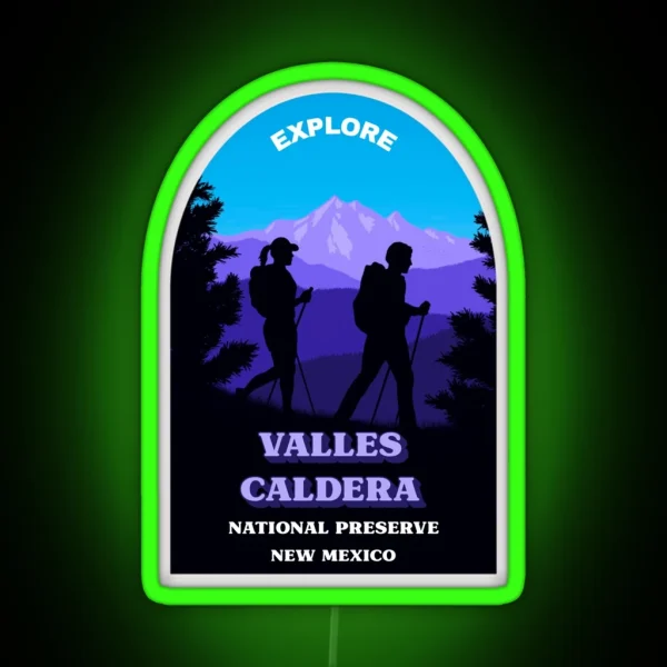 Valles Caldera National Preserve New Mexico Explore RGB Neon Sign