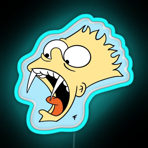 Vampire Bart Background RGB Neon Sign