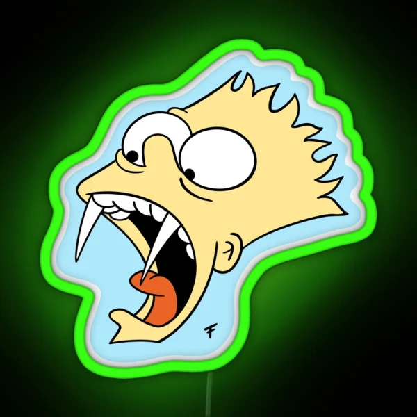 Vampire Bart Background RGB Neon Sign