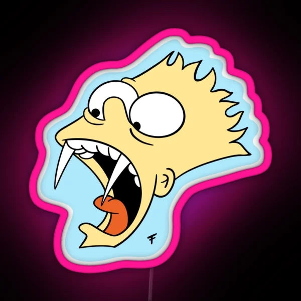 Vampire Bart Background RGB Neon Sign
