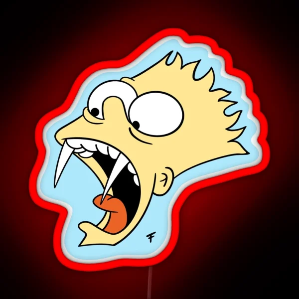 Vampire Bart Background RGB Neon Sign