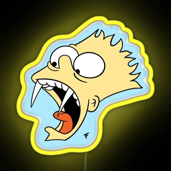 Vampire Bart Background RGB Neon Sign