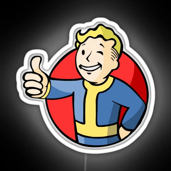 Vault Boy Thumbs Up RGB Neon Sign