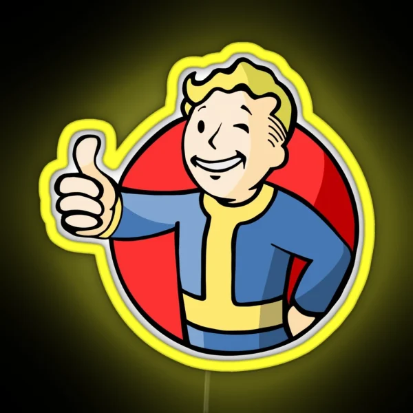 Vault Boy Thumbs Up RGB Neon Sign