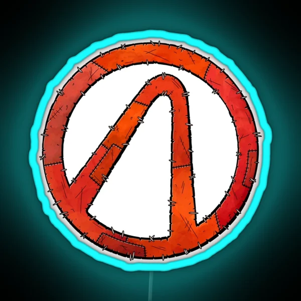 Vault Symbol Stitched Red Borderlands RGB Neon Sign