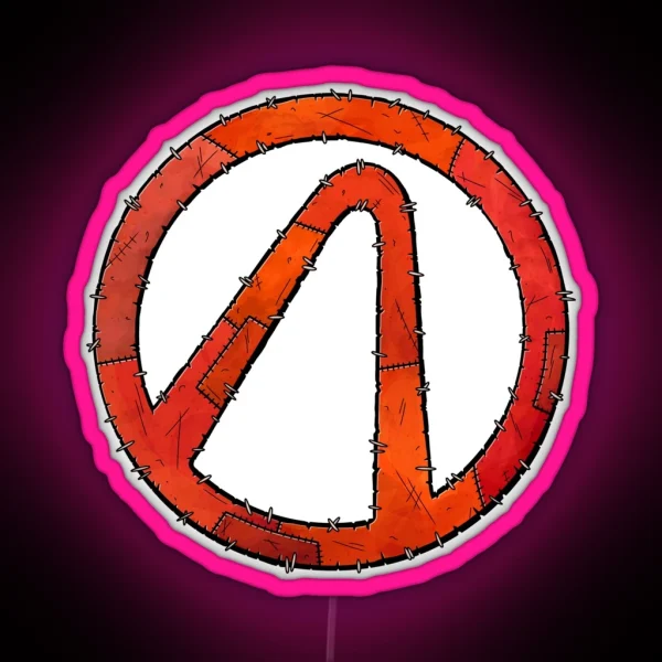 Vault Symbol Stitched Red Borderlands RGB Neon Sign