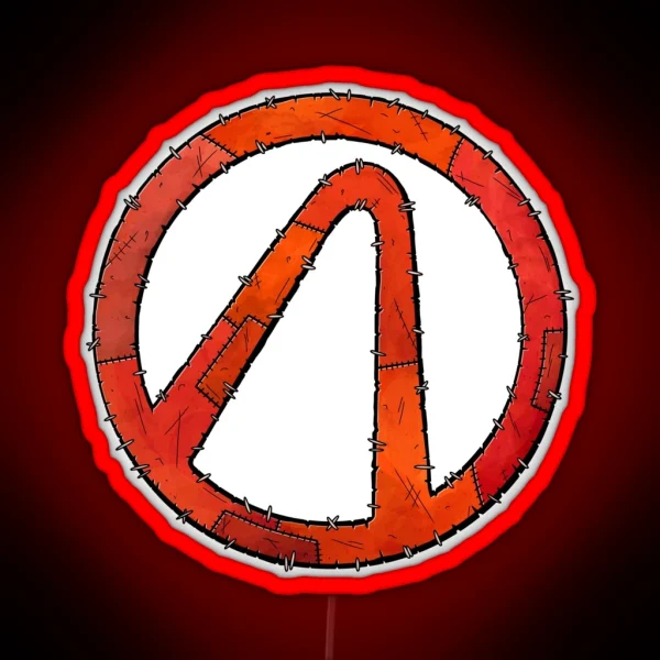Vault Symbol Stitched Red Borderlands RGB Neon Sign