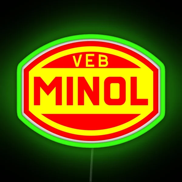 VEB Minol Logo Original In 2c RGB Neon Sign