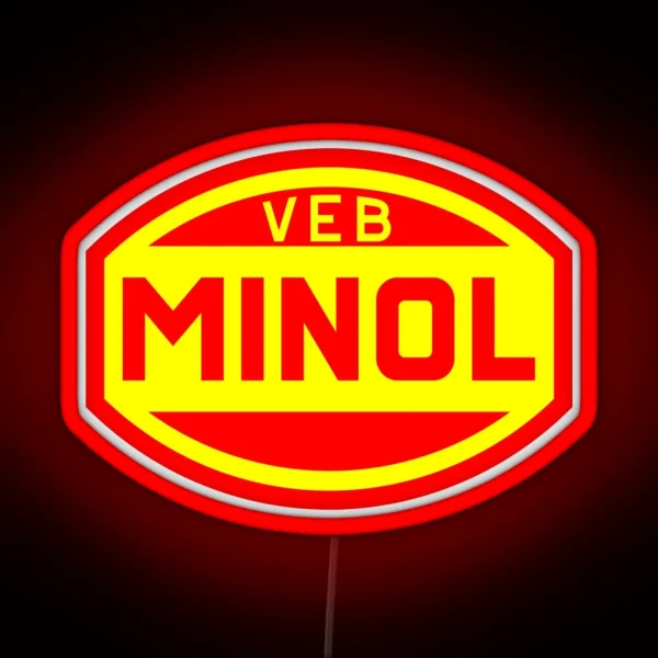 VEB Minol Logo Original In 2c RGB Neon Sign