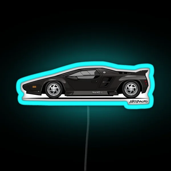 Vector W8 Twin Turbo Black RGB Neon Sign
