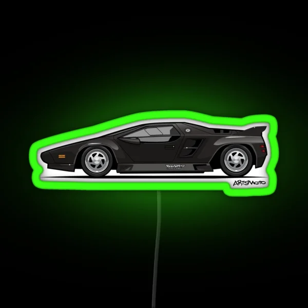 Vector W8 Twin Turbo Black RGB Neon Sign