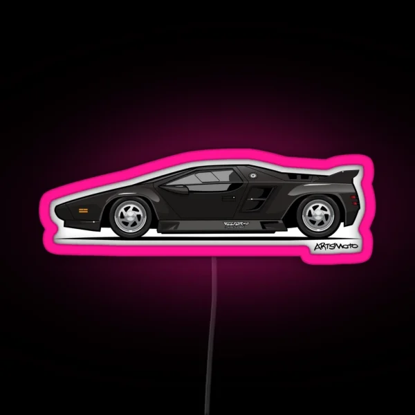 Vector W8 Twin Turbo Black RGB Neon Sign