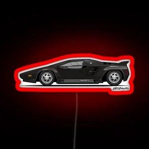 Vector W8 Twin Turbo Black RGB Neon Sign
