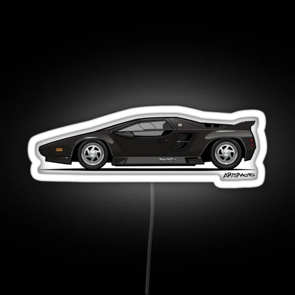 Vector W8 Twin Turbo Black RGB Neon Sign