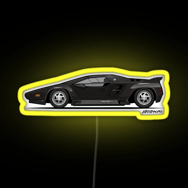 Vector W8 Twin Turbo Black RGB Neon Sign