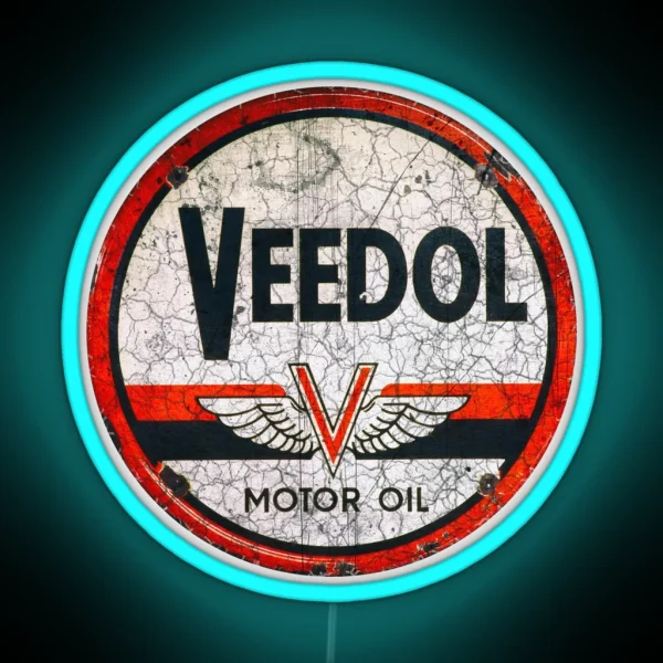 Vedoll Motor Oil Vintage Advertising Cool Motorcycle RGB Neon Sign