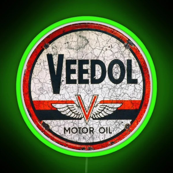 Vedoll Motor Oil Vintage Advertising Cool Motorcycle RGB Neon Sign
