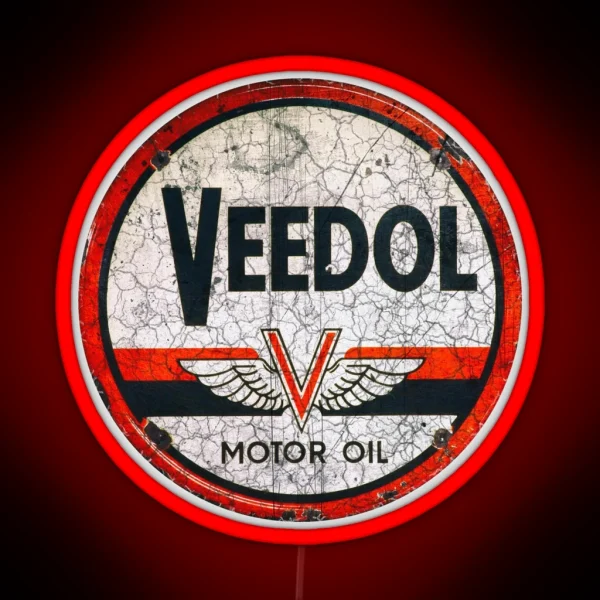Vedoll Motor Oil Vintage Advertising Cool Motorcycle RGB Neon Sign