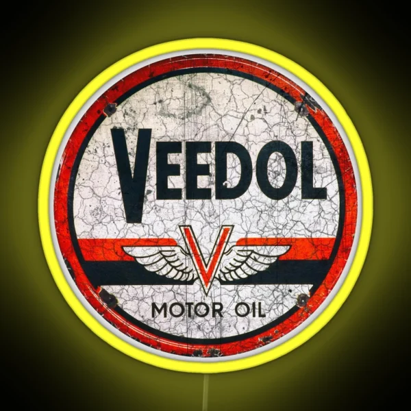 Vedoll Motor Oil Vintage Advertising Cool Motorcycle RGB Neon Sign