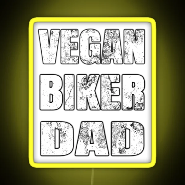 Vegan Biker Dad Gift RGB Neon Sign