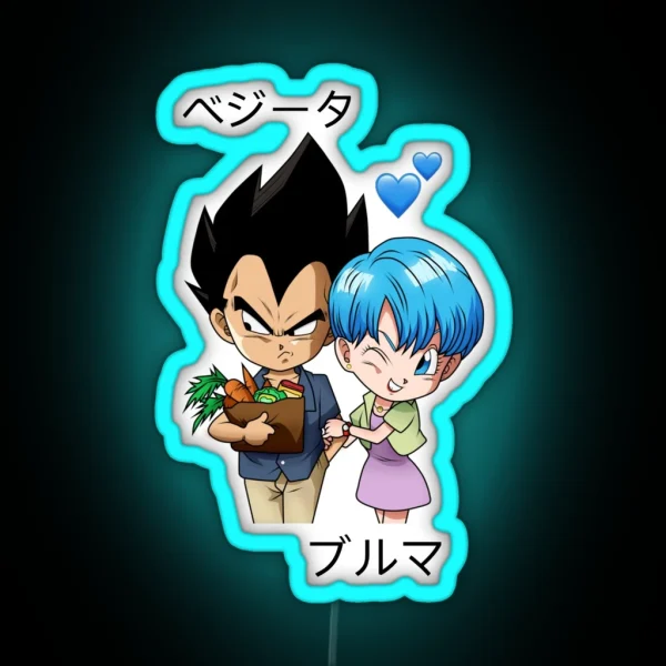 Vegeta And Bulma Couple Design Dragon Ball RGB Neon Sign