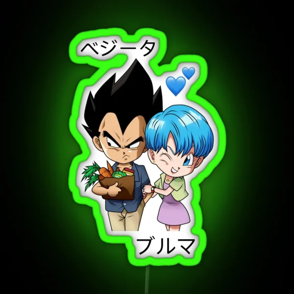 Vegeta And Bulma Couple Design Dragon Ball RGB Neon Sign