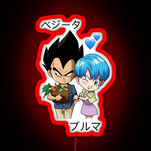 Vegeta And Bulma Couple Design Dragon Ball RGB Neon Sign