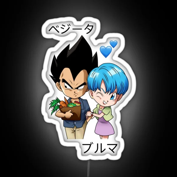 Vegeta And Bulma Couple Design Dragon Ball RGB Neon Sign