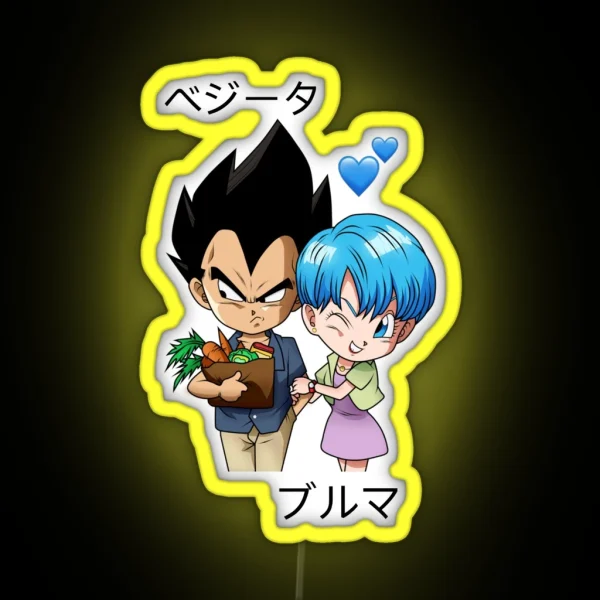Vegeta And Bulma Couple Design Dragon Ball RGB Neon Sign