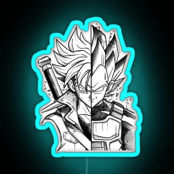 Vegeta And Trunks RGB Neon Sign