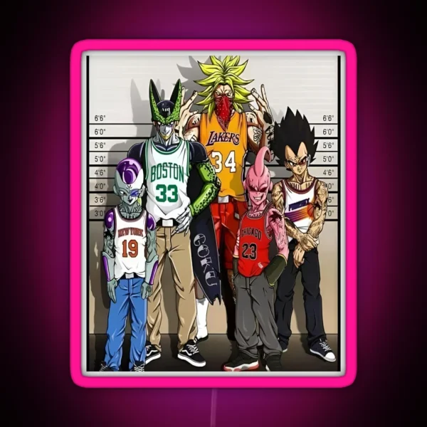 Vegeta Broly Buu Cell Frieza Trap RGB Neon Sign