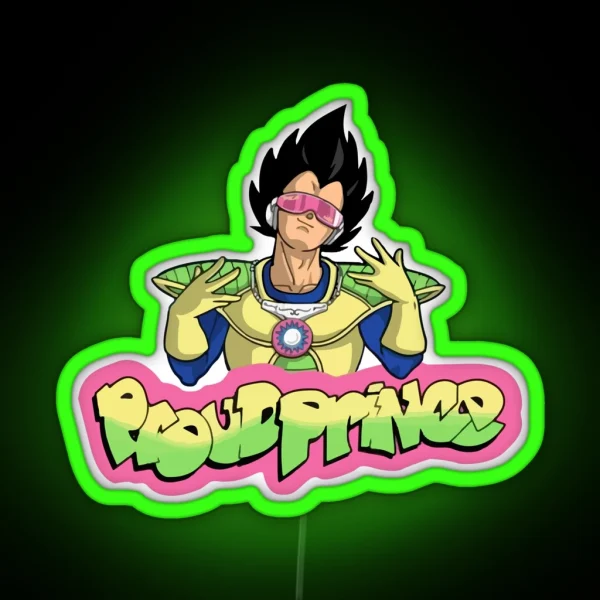 Vegeta Hip Hop Style Proud Prince RGB Neon Sign