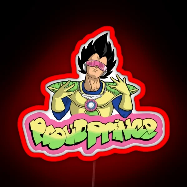 Vegeta Hip Hop Style Proud Prince RGB Neon Sign