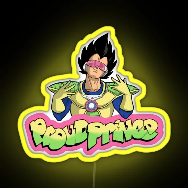 Vegeta Hip Hop Style Proud Prince RGB Neon Sign